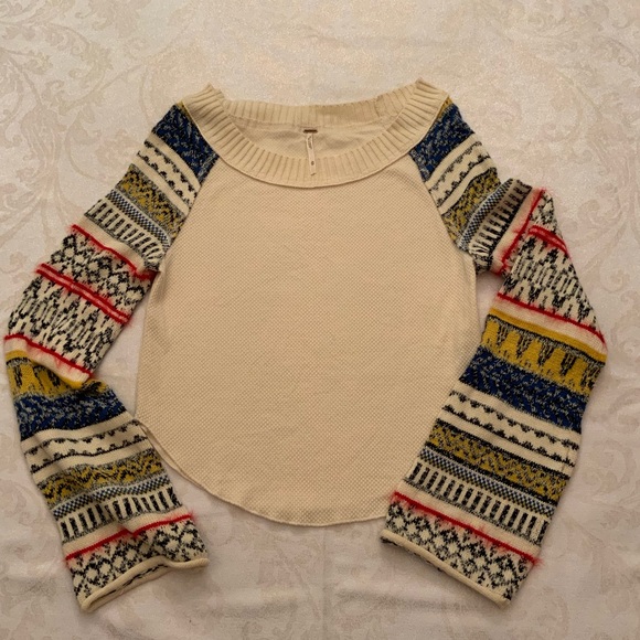 NWT Free People Thermal long sleeve, xs, ivory - Picture 1 of 7